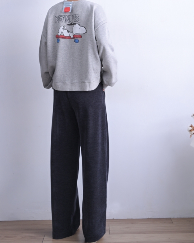 韓 綁帶絨寬褲 2色 size