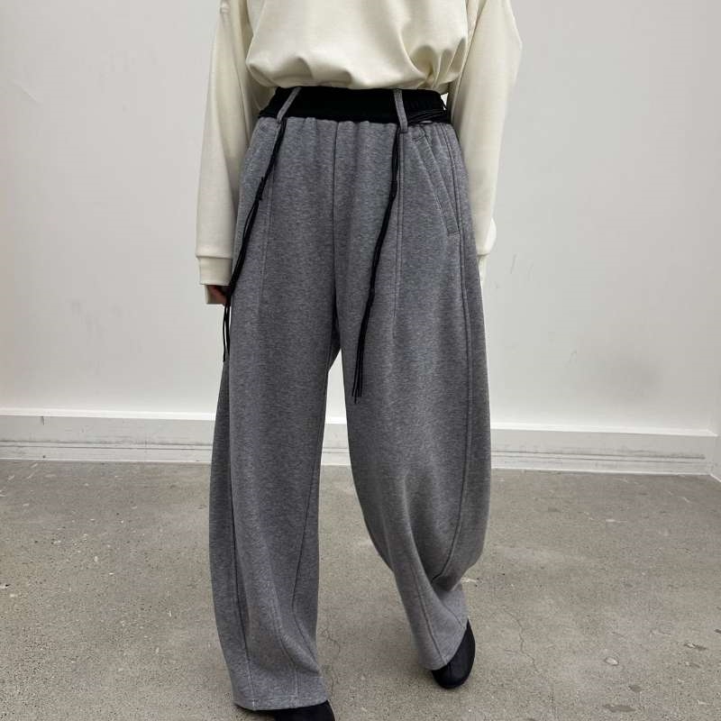 韓 鬚鬚綁帶寬褲 3色