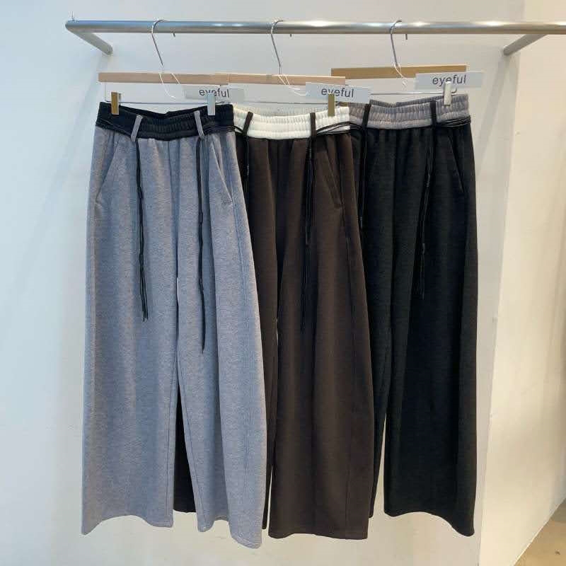 韓 鬚鬚綁帶寬褲 3色