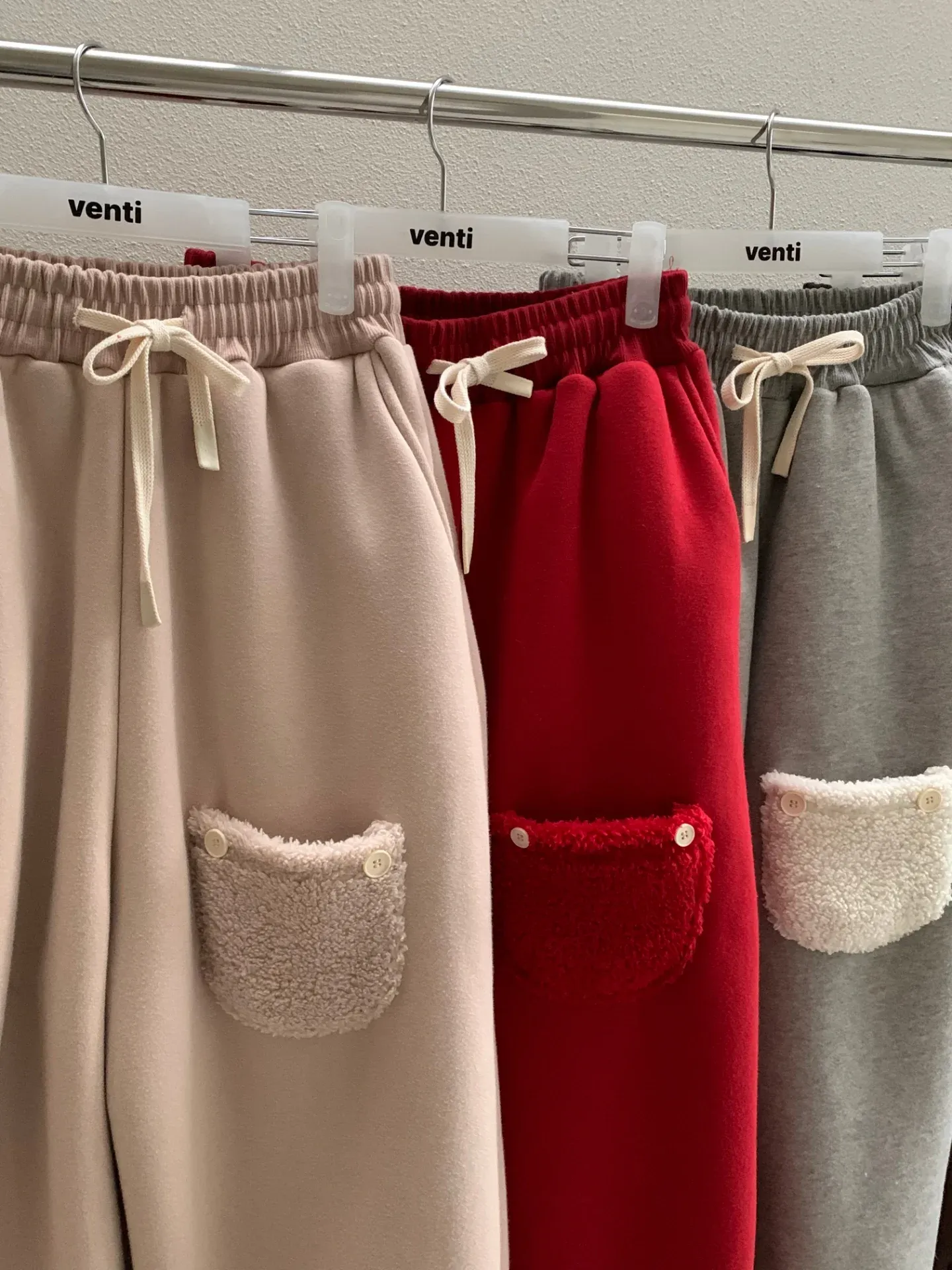 韓 毛毛口袋寬褲 5色