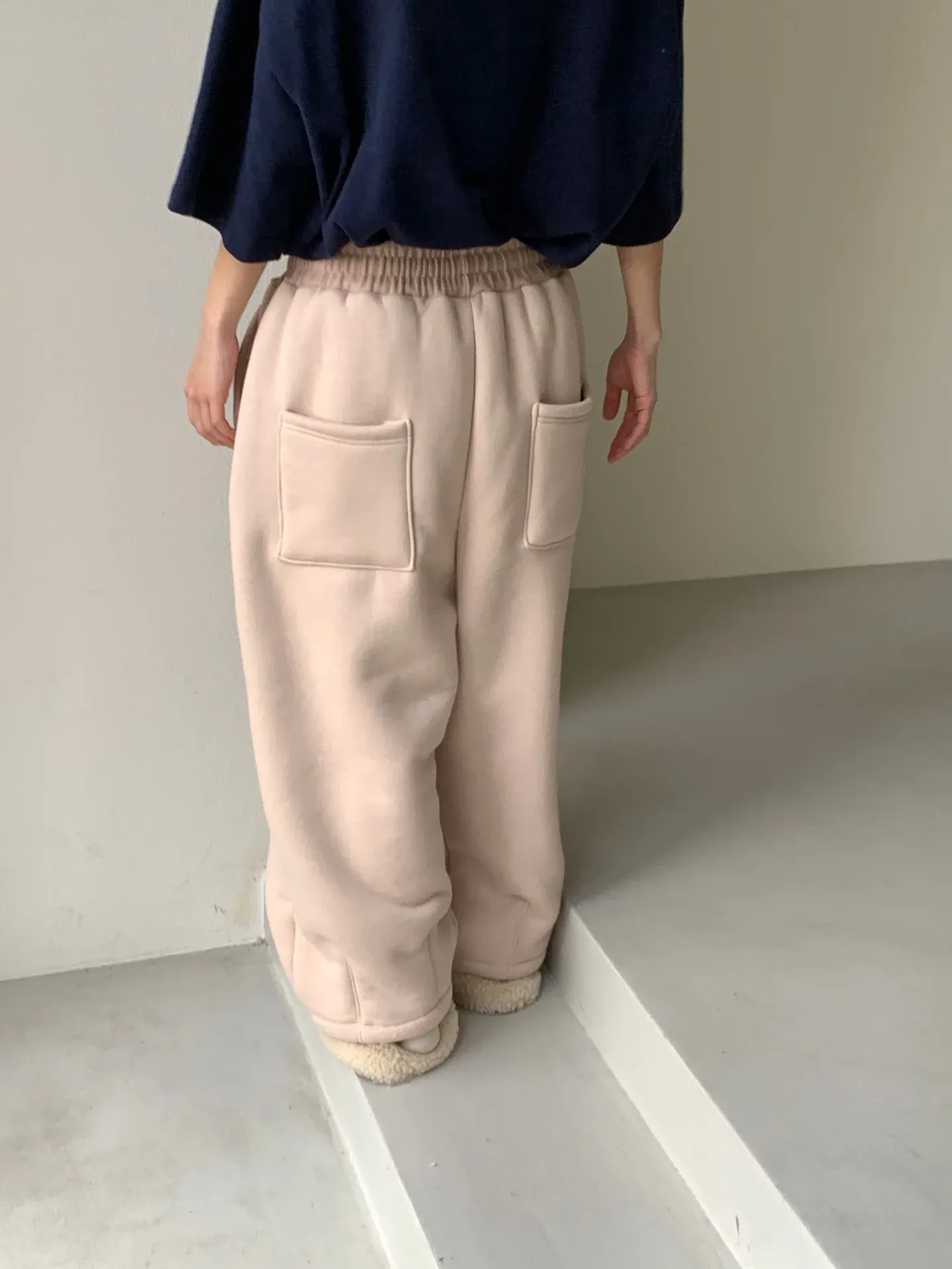 韓 毛毛口袋寬褲 5色