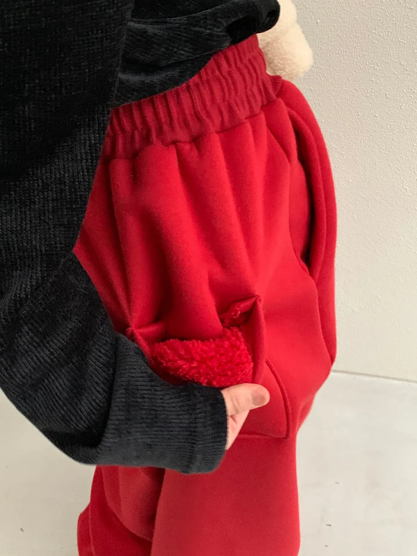 韓 毛毛口袋寬褲 5色