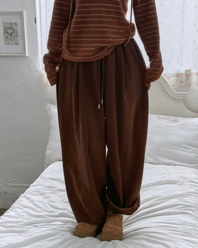 韓 後口袋蝴蝶結休閒褲 3色