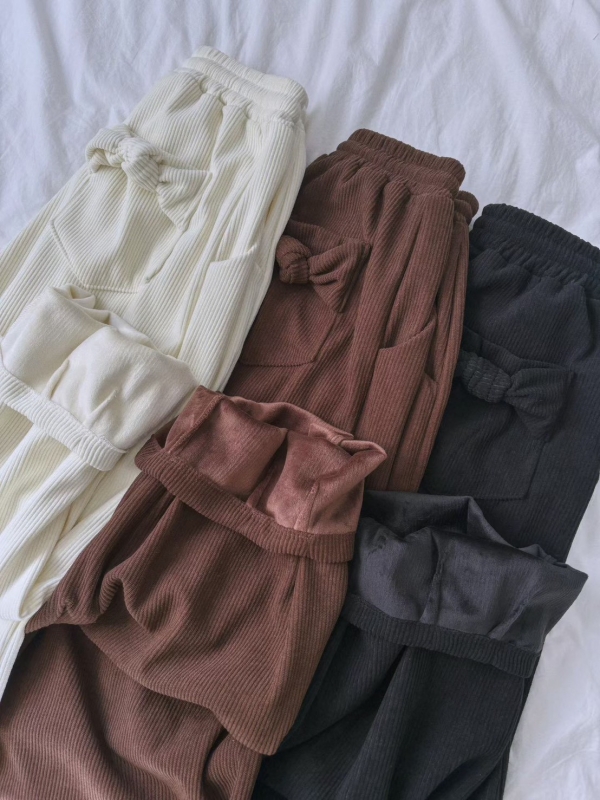 韓 後口袋蝴蝶結休閒褲 3色