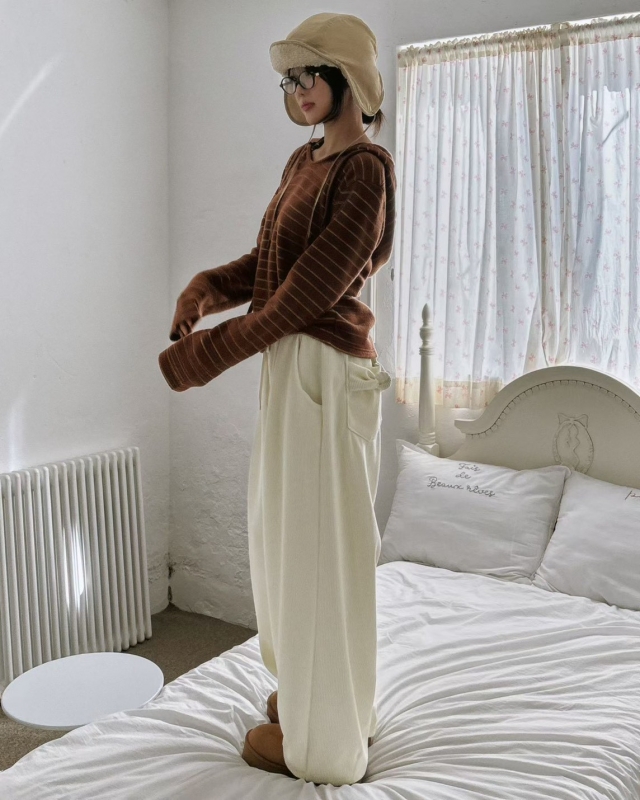 韓 後口袋蝴蝶結休閒褲 3色