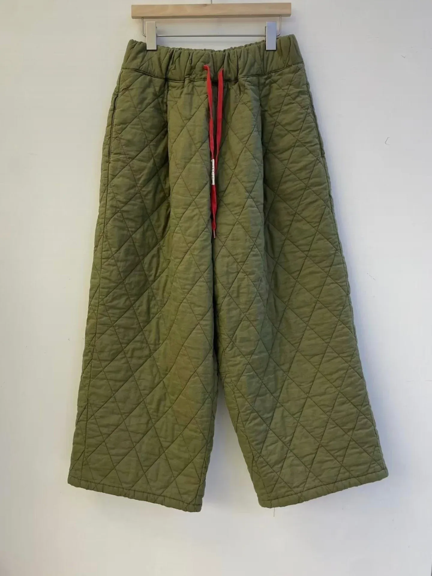 韓 紅綁帶中直筒寬褲 3色