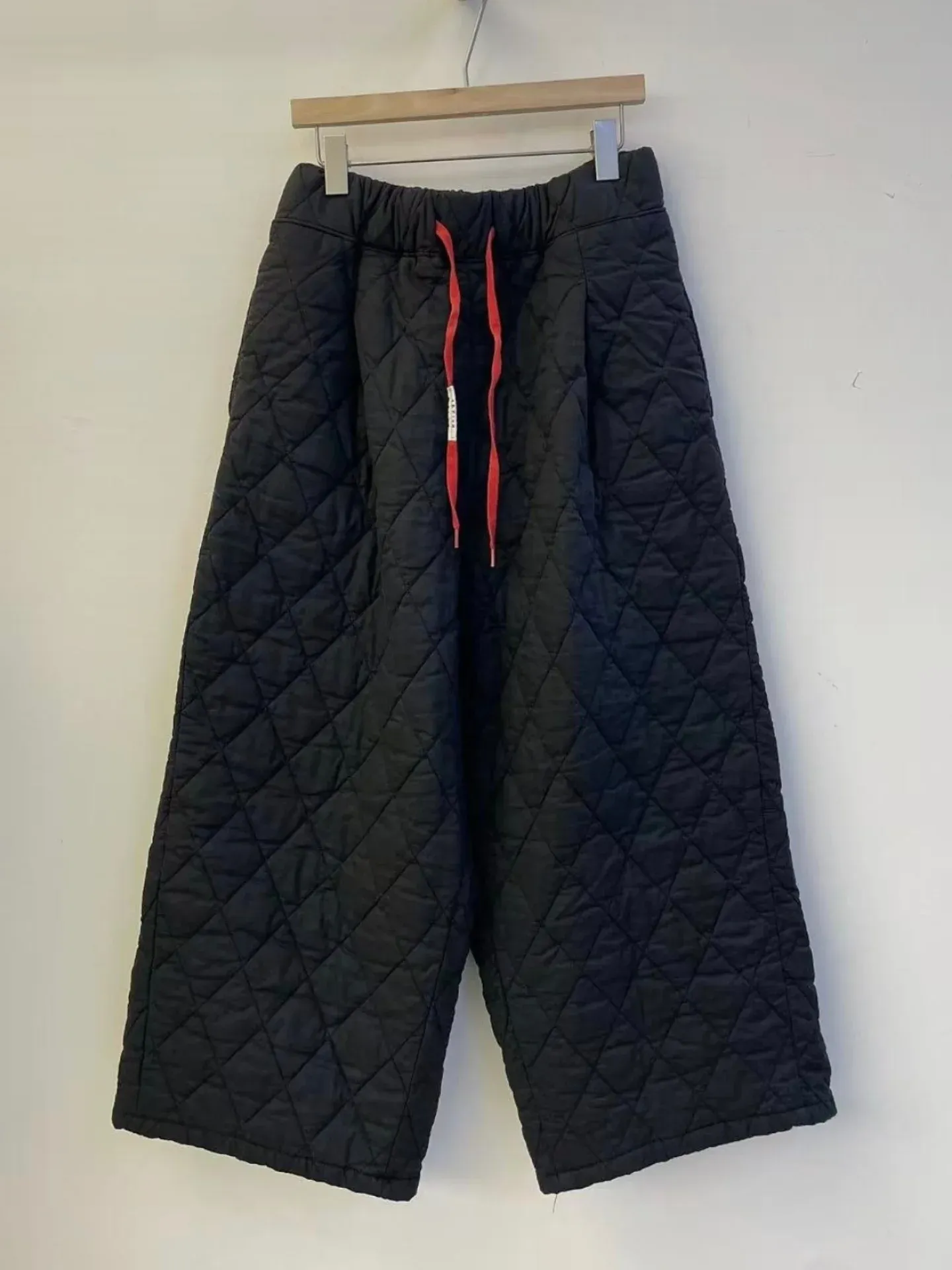 韓 紅綁帶中直筒寬褲 3色