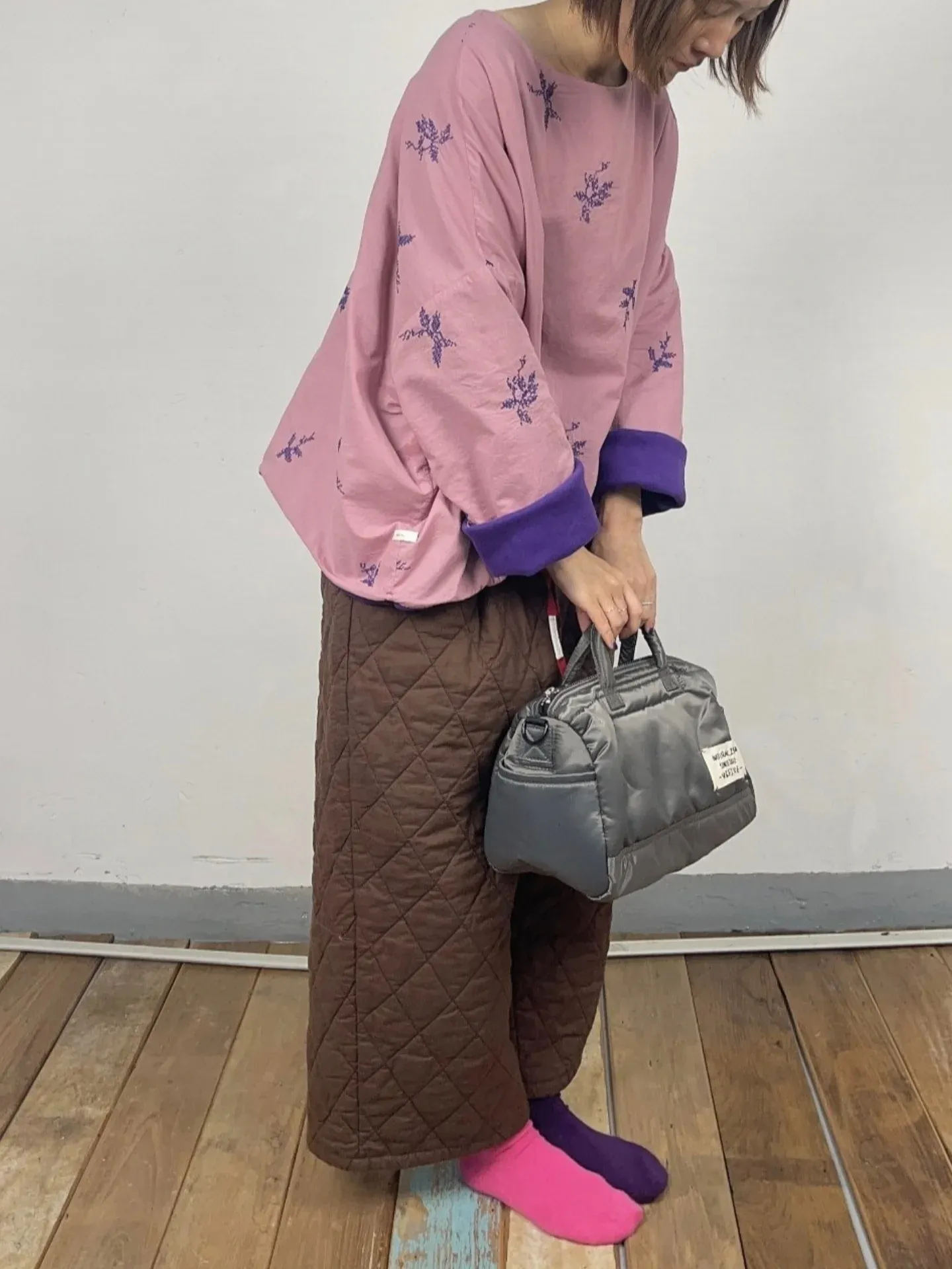 韓 紅綁帶中直筒寬褲 3色