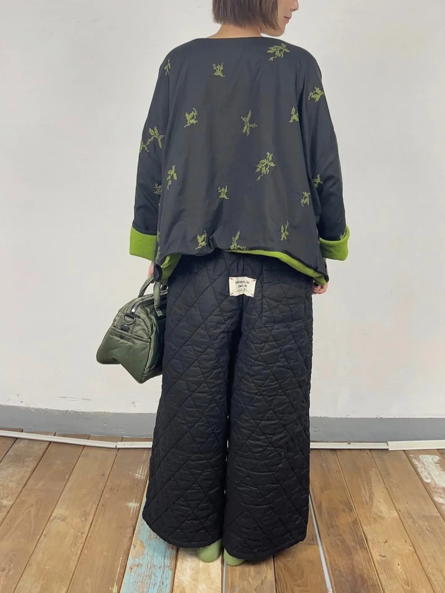 韓 紅綁帶中直筒寬褲 3色