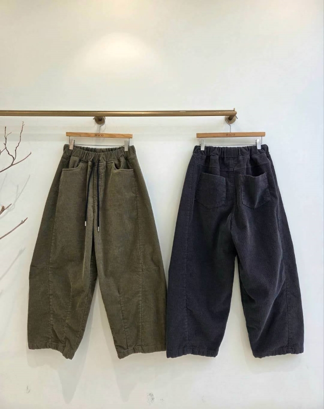 韓 綁帶側車線小寬褲 4色