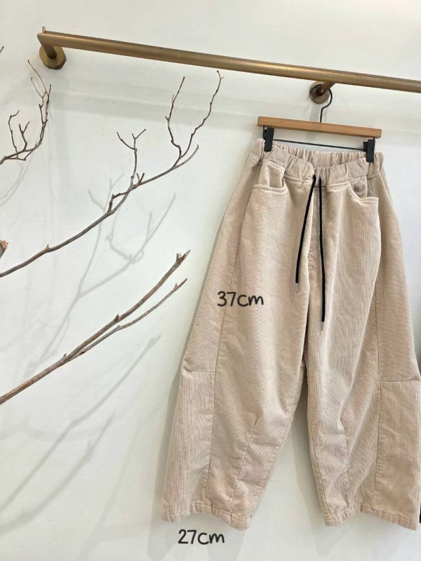 韓 綁帶側車線小寬褲 4色