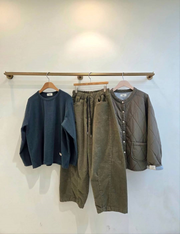 韓 綁帶側車線小寬褲 4色