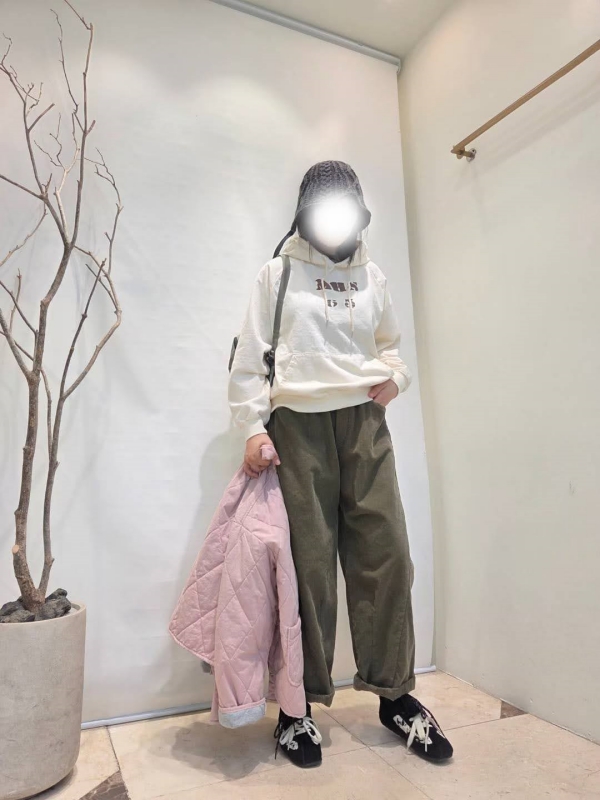 韓 綁帶側車線小寬褲 4色