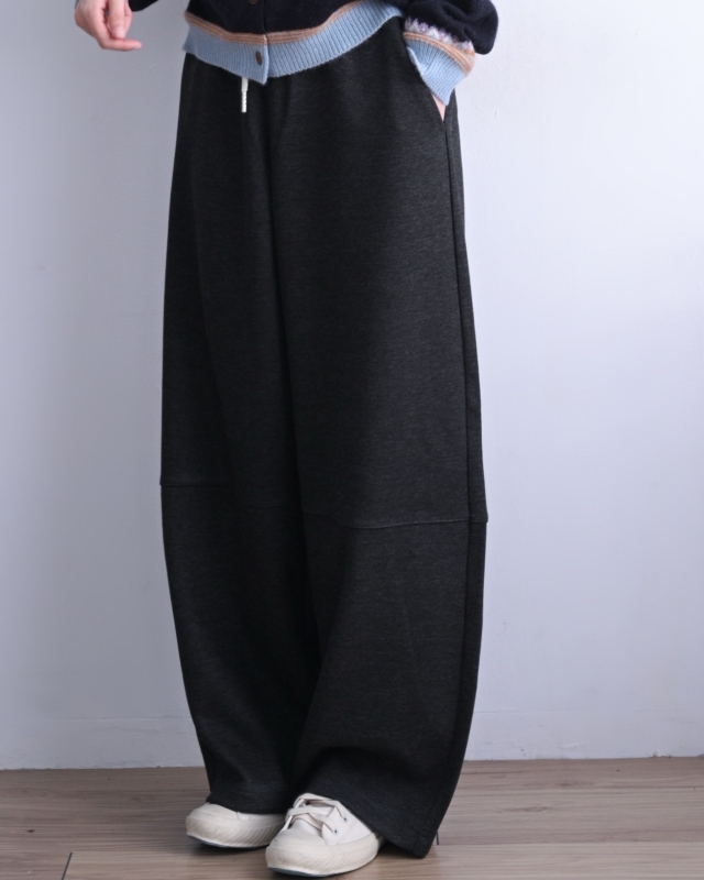 韓 橫車線綁帶寬褲 3色 size