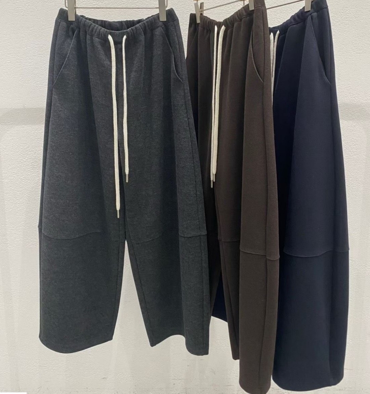 韓 橫車線綁帶寬褲 3色 size