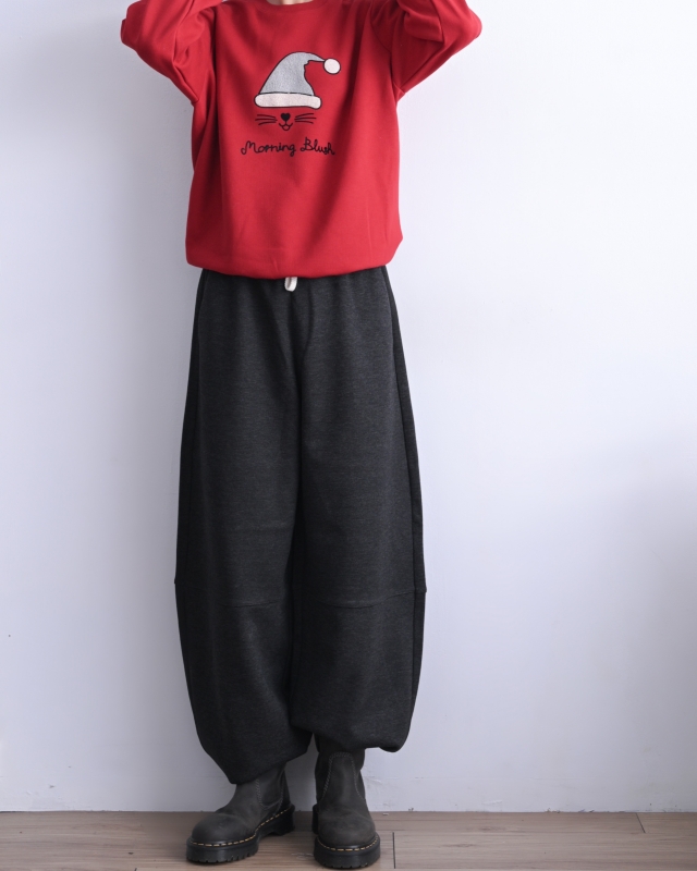 韓 橫車線綁帶寬褲 3色 size