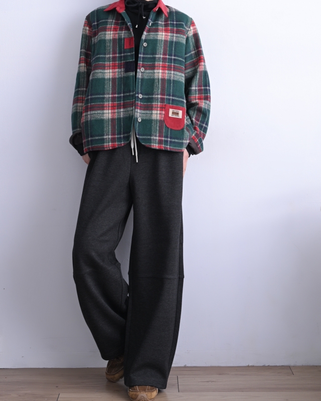 韓 橫車線綁帶寬褲 3色 size