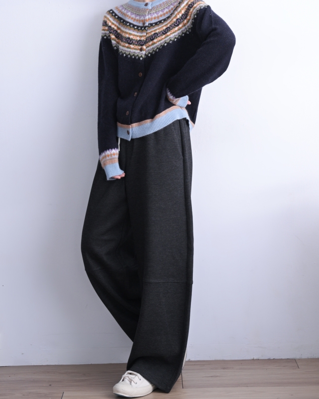 韓 橫車線綁帶寬褲 3色 size