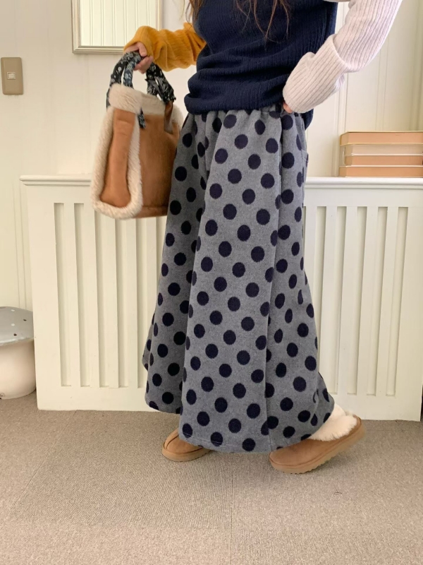 韓 大點點寬褲裙 2色