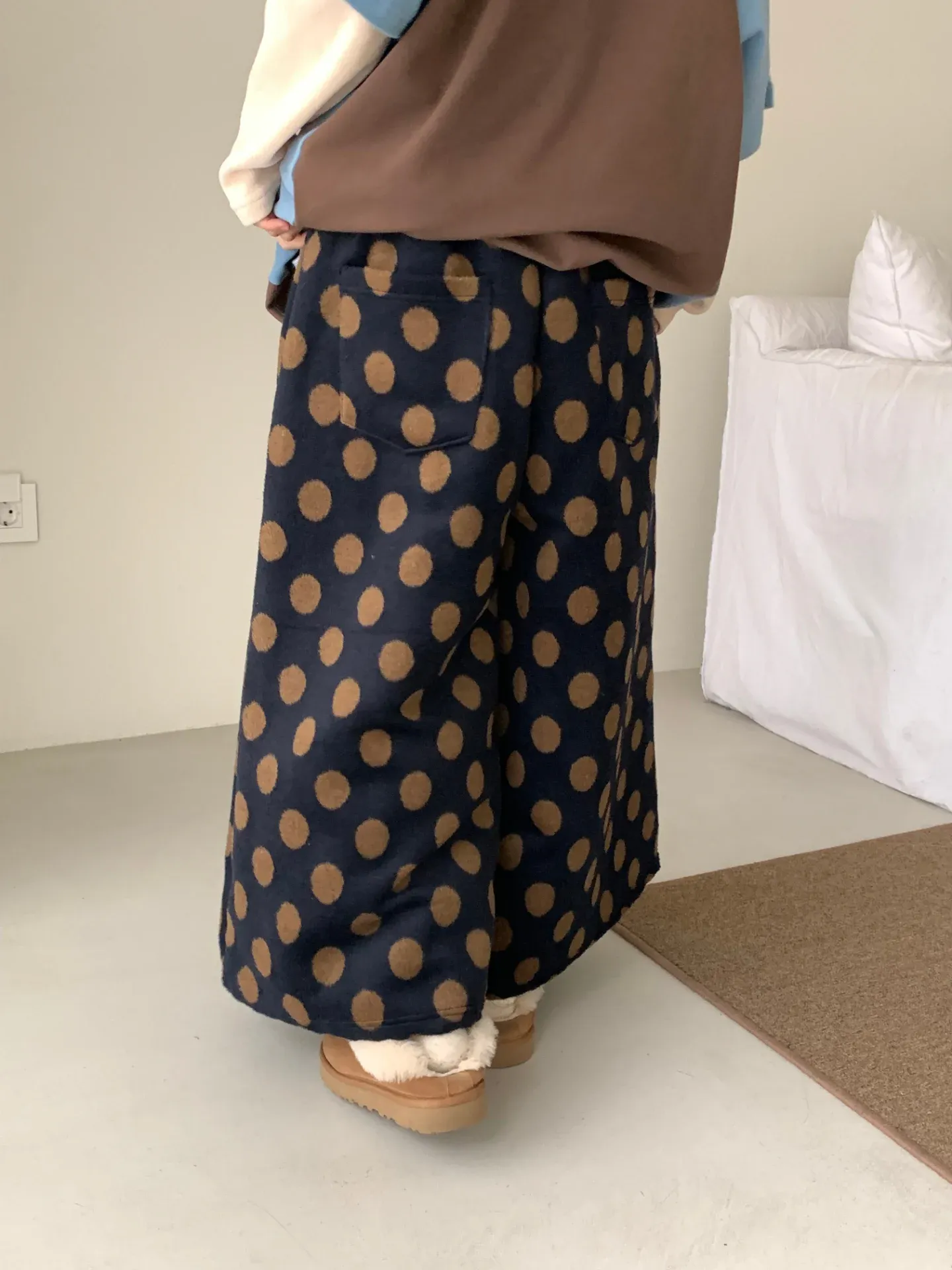 韓 大點點寬褲裙 2色