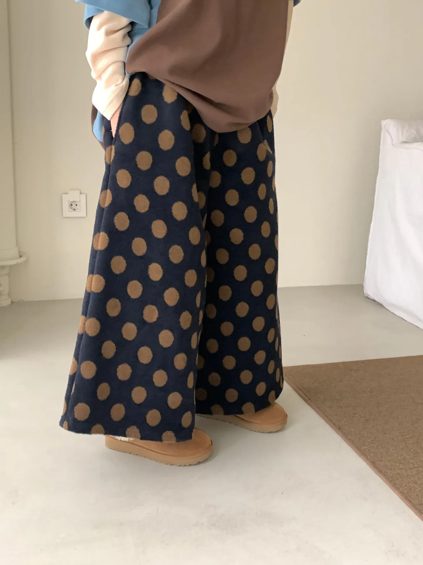 韓 大點點寬褲裙 2色