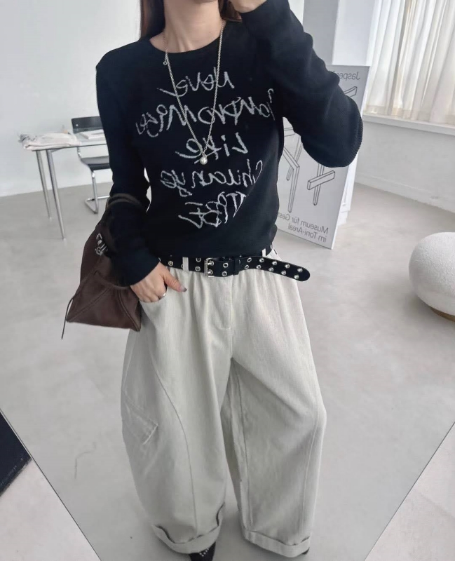 韓 側口袋大寬褲 2色