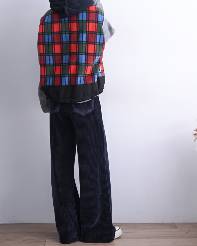 韓 粗條絨寬褲 3色 size