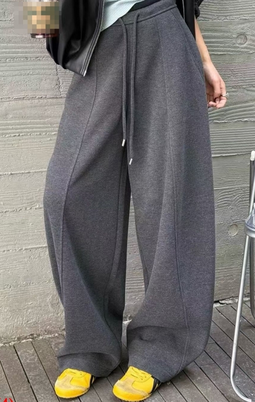 韓  褲腰頭配色大寬褲 5色 size