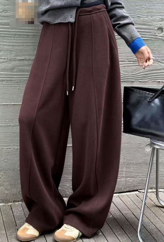 韓  褲腰頭配色大寬褲 5色 size