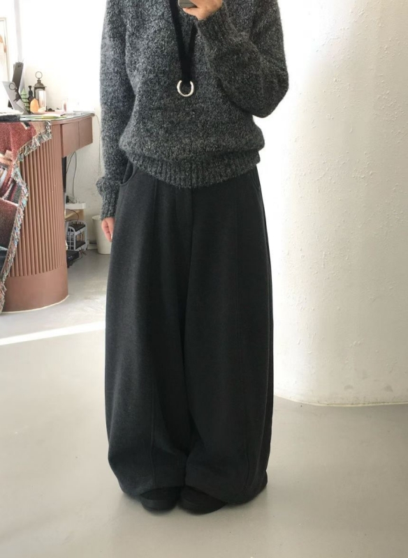 韓 後腰鬆緊休閒大寬褲 2色 size