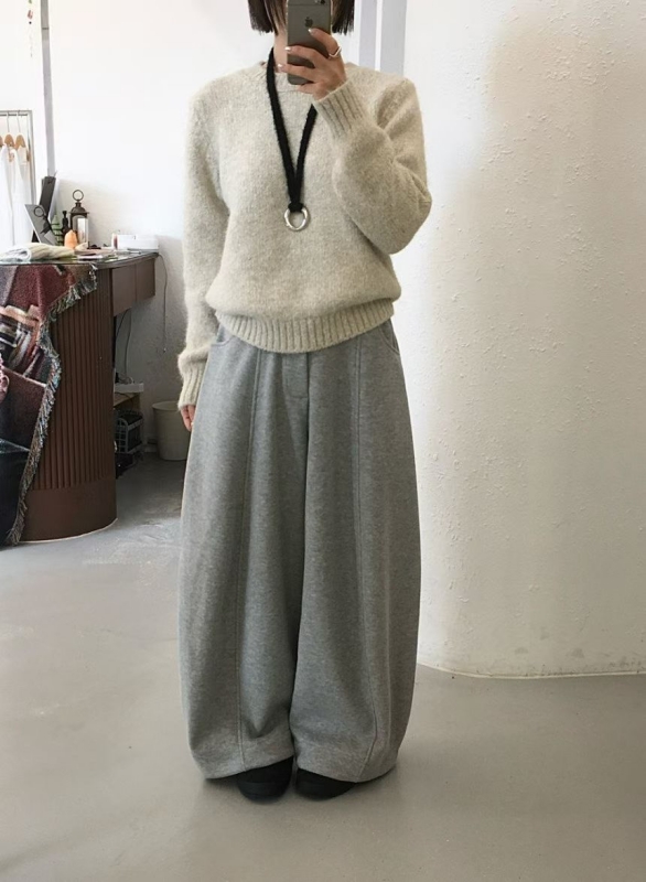 韓 後腰鬆緊休閒大寬褲 2色 size