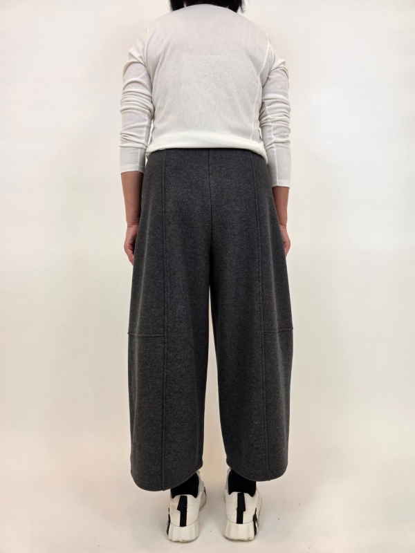 韓 腰鬆緊八分寬褲 3色 size