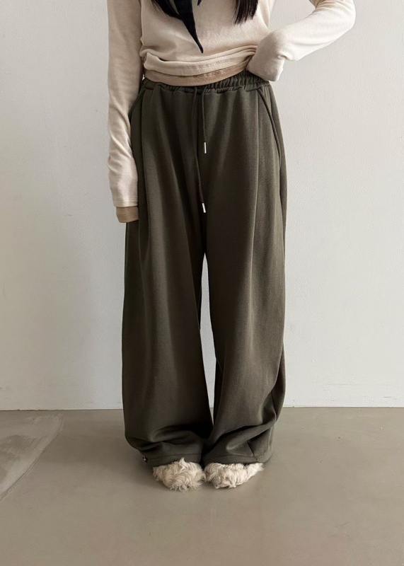 韓 小弧度休閒褲 6色