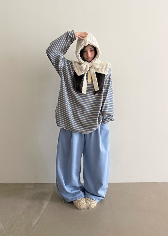 韓 小弧度休閒褲 6色