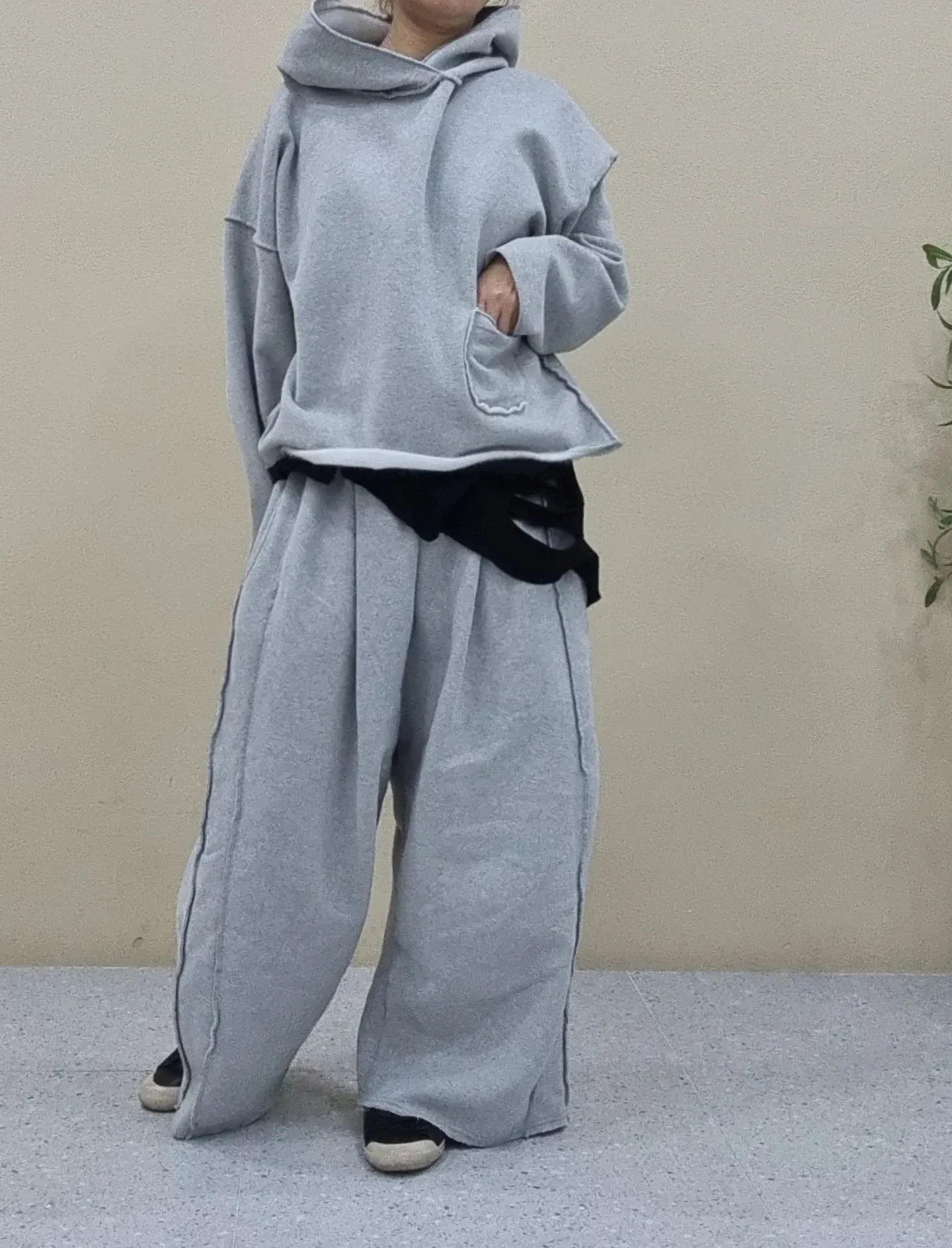 韓 側雙車線不收邊休閒褲 3色