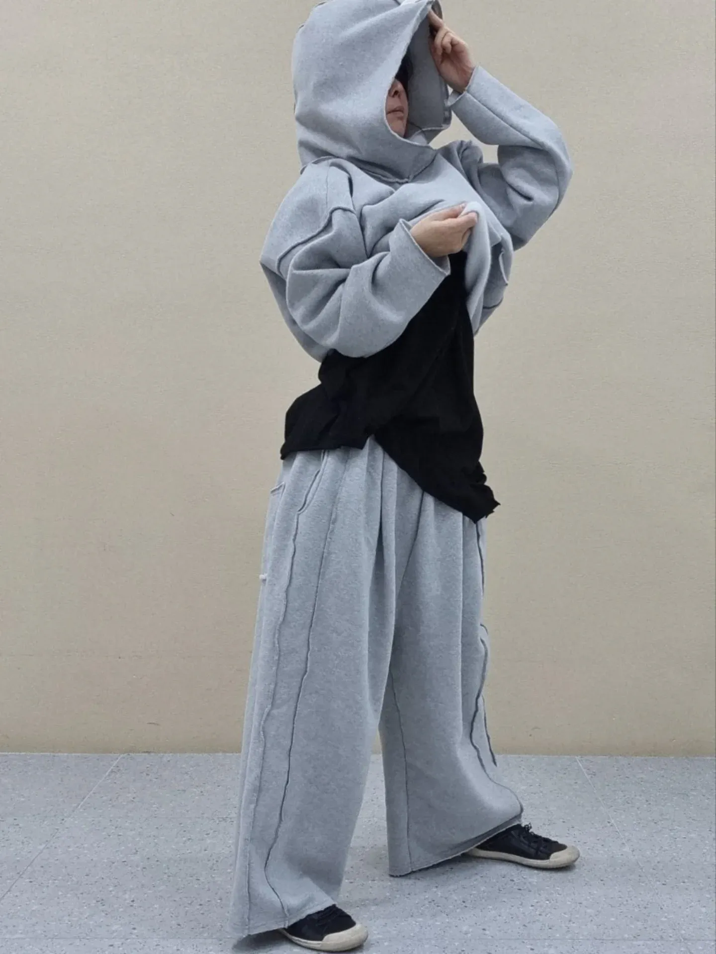 韓 側雙車線不收邊休閒褲 3色