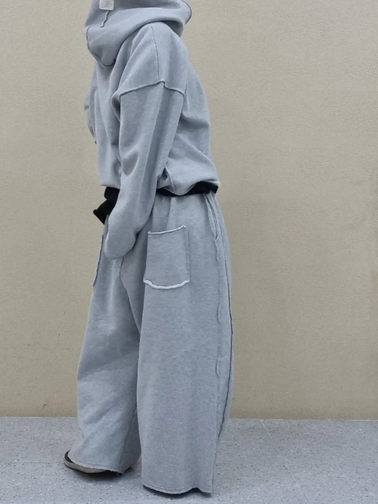 韓 側雙車線不收邊休閒褲 3色