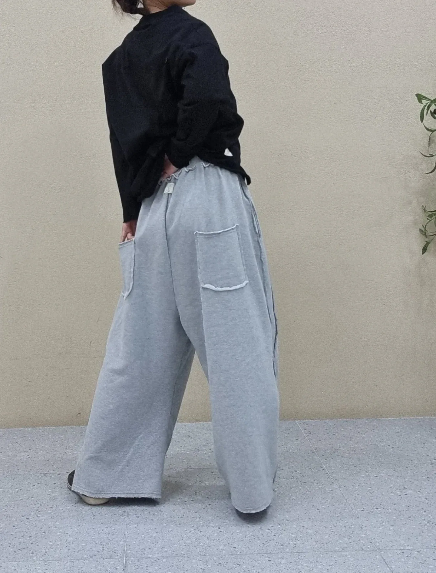 韓 側雙車線不收邊休閒褲 3色