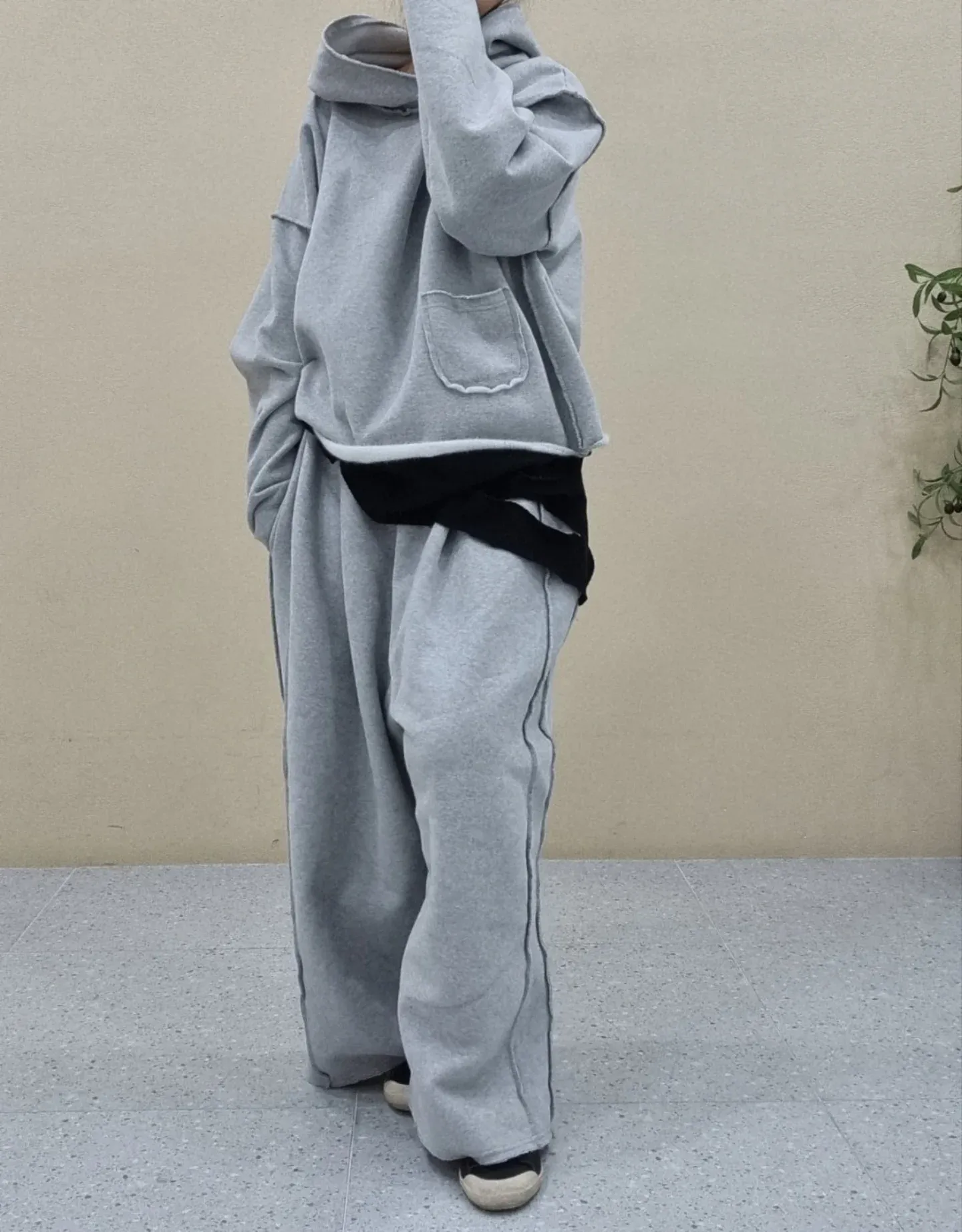 韓 側雙車線不收邊休閒褲 3色