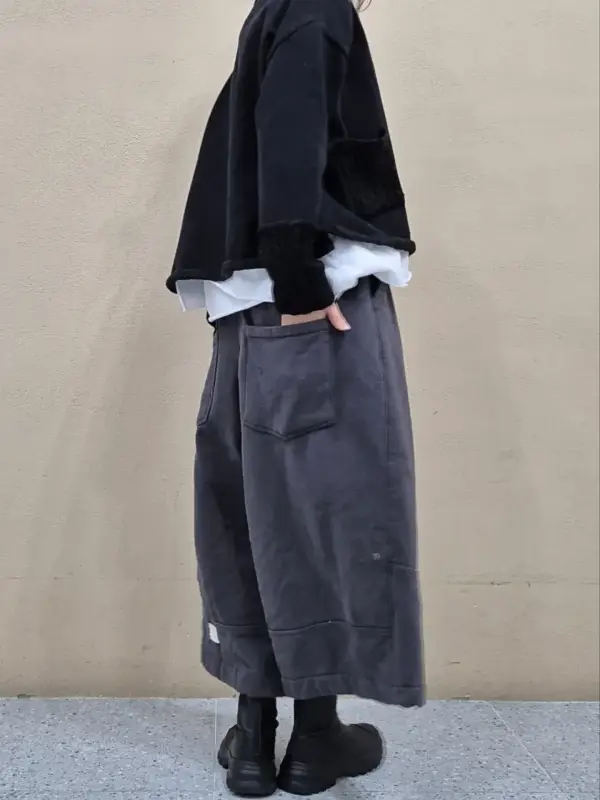 韓 黑腰頭棉質休閒褲 3色