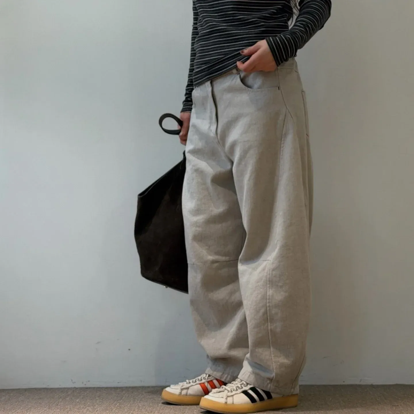 韓 綁帶車線褲 3色