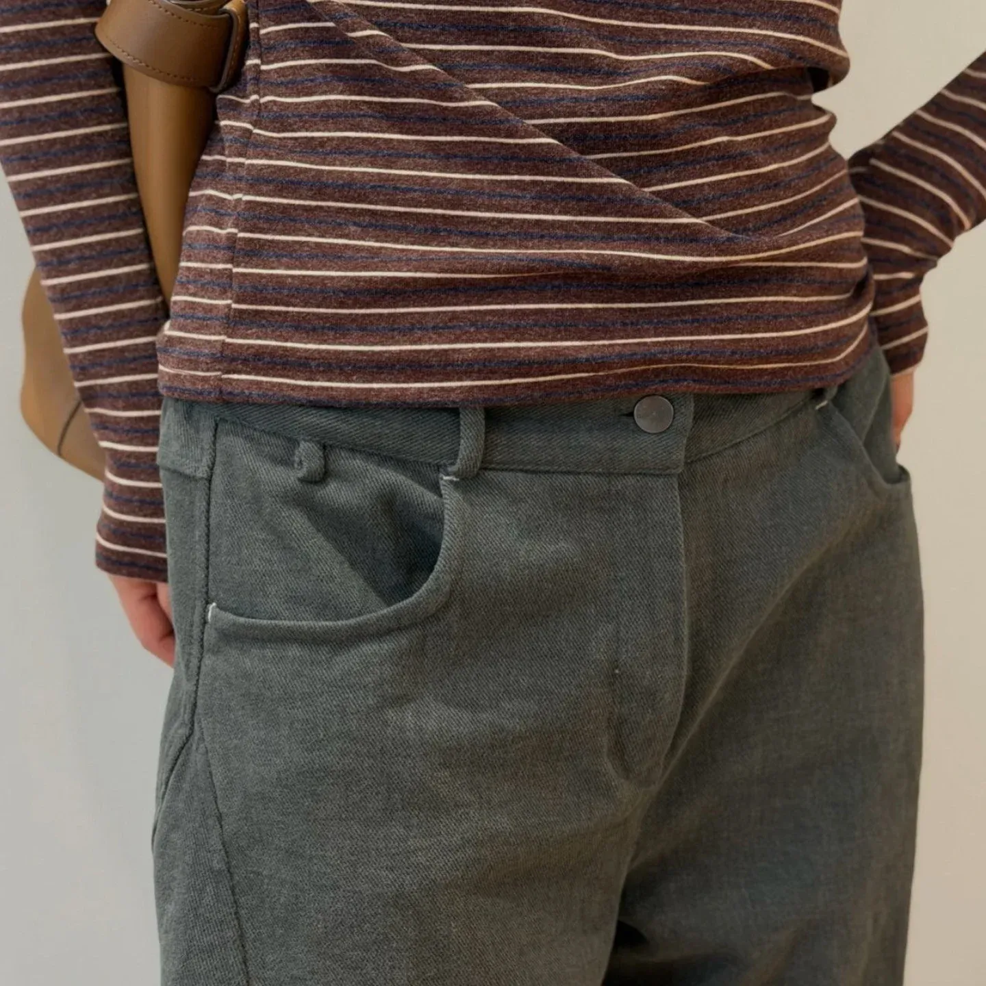 韓 綁帶車線褲 3色