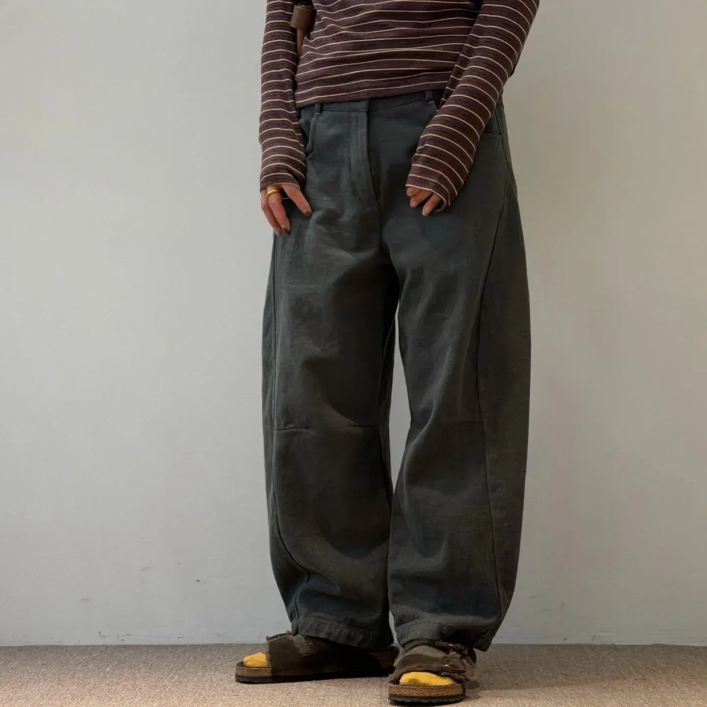 韓 綁帶車線褲 3色