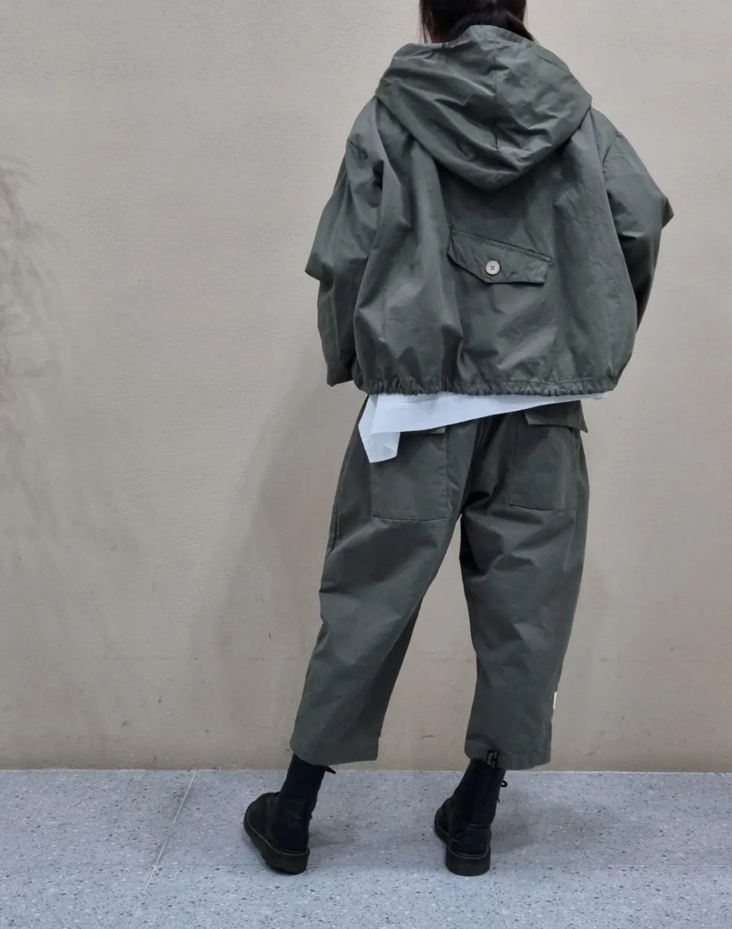 韓 大口袋八分寬褲 3色