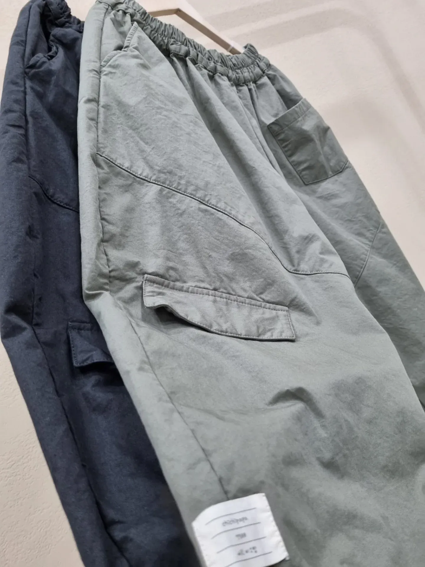 韓 大口袋八分寬褲 3色