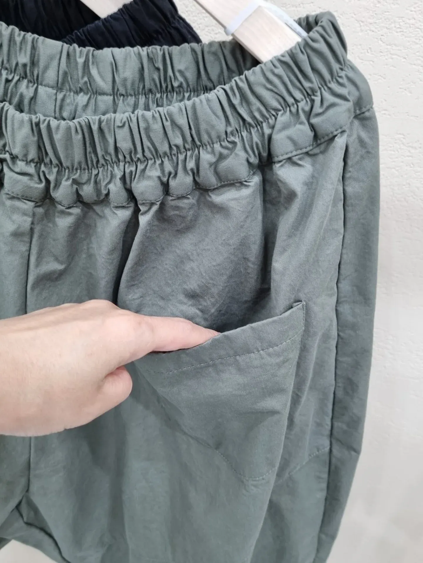 韓 大口袋八分寬褲 3色