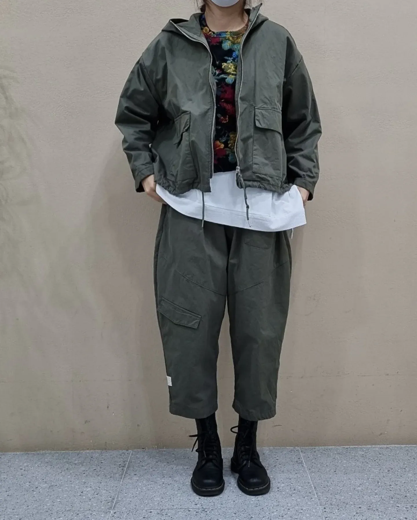 韓 大口袋八分寬褲 3色