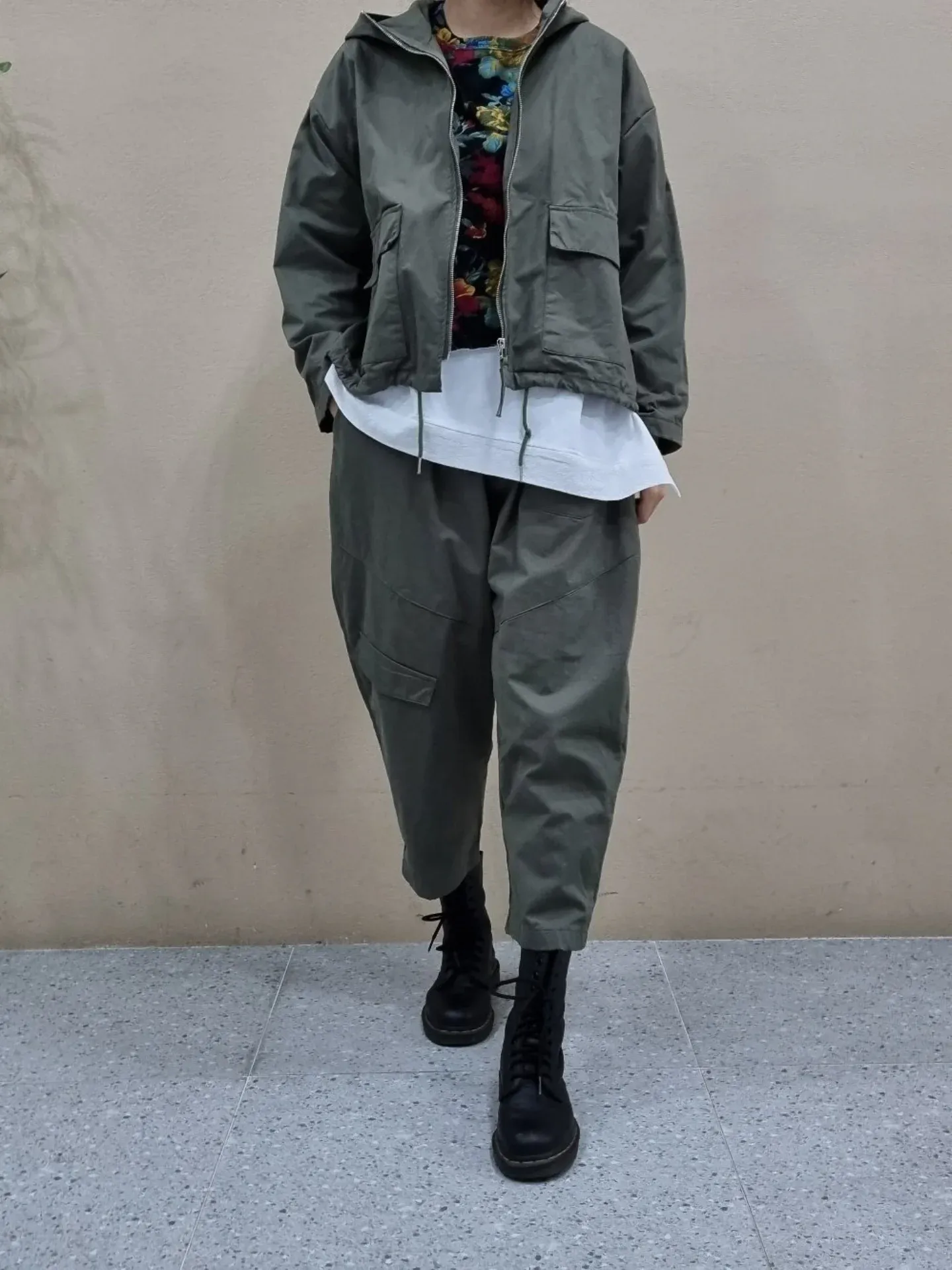 韓 大口袋八分寬褲 3色