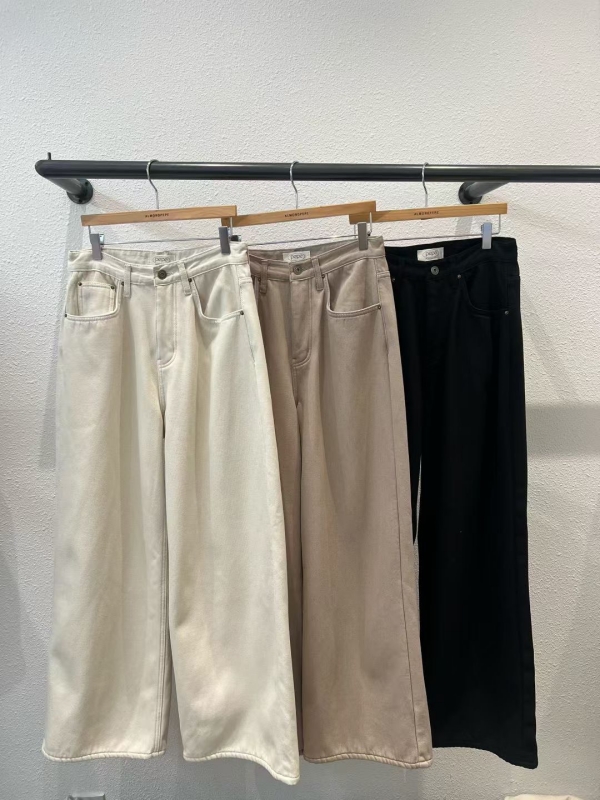 韓 內磨毛有釦長褲 3色