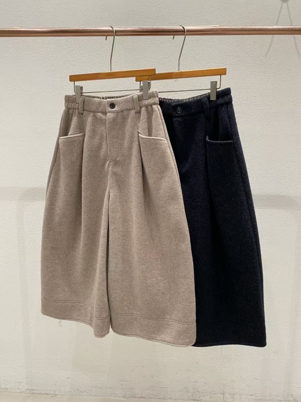 韓 前打折八分寬褲 2色
